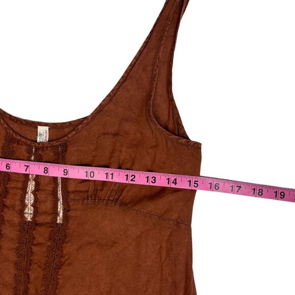 Free People Intimately High-Low Women's Tank Top Dress Rust Orange - Size XS - Picture 7 of 8